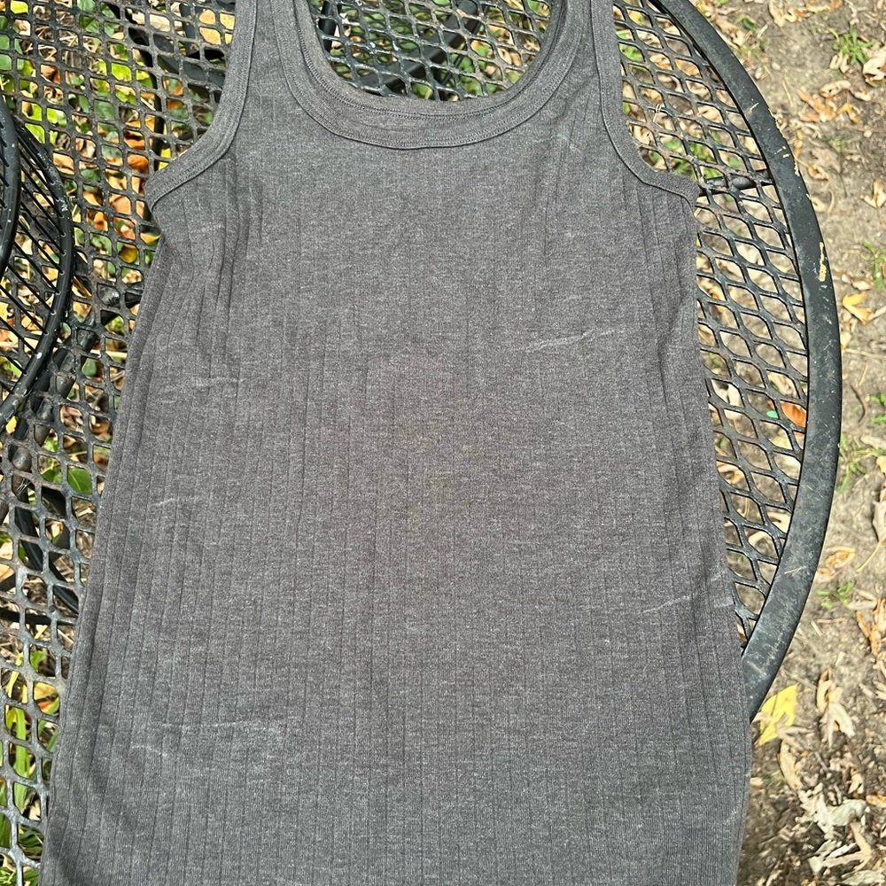 Aerie Charcoal Ribbed Tank